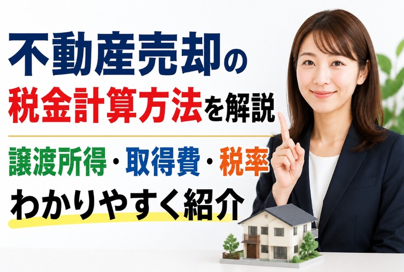 画像1217：不動産売却の税金計算方法を解説｜譲渡所得・取得費・税率をわかりやすく紹介